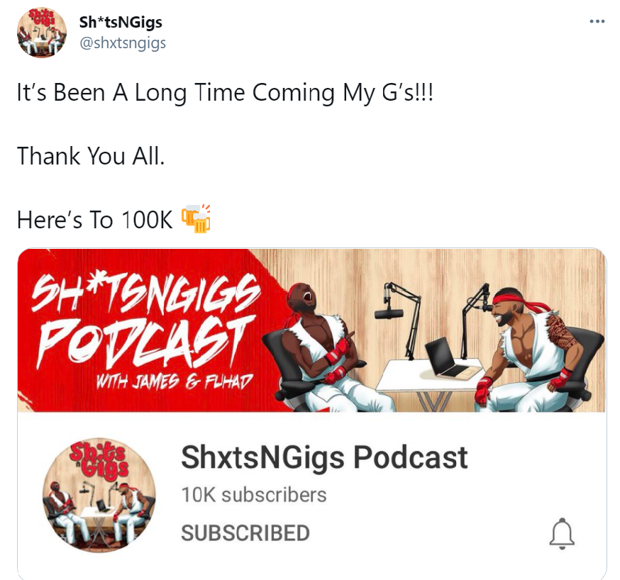 shxts n gigs podcast 10k followers